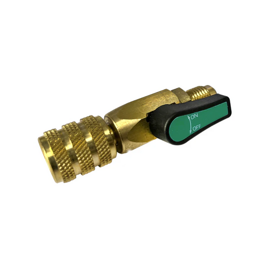 JAVAC Refrigeration Ball Valve - 5/16" F SAE x 1/4" M SAE (GREEN)