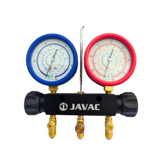 JAVAC 2-Valve Refrigeration Manifold Set - R32 & R410a Compliant