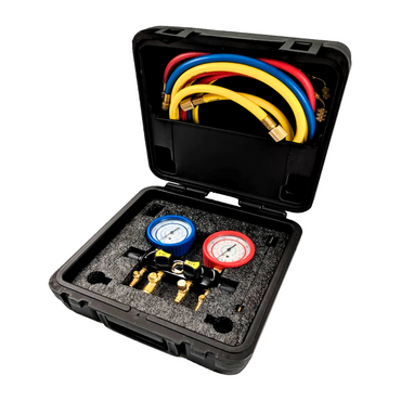 JAVAC 4-Valve Refrigeration Manifold Set - R32 & R410a Compliant