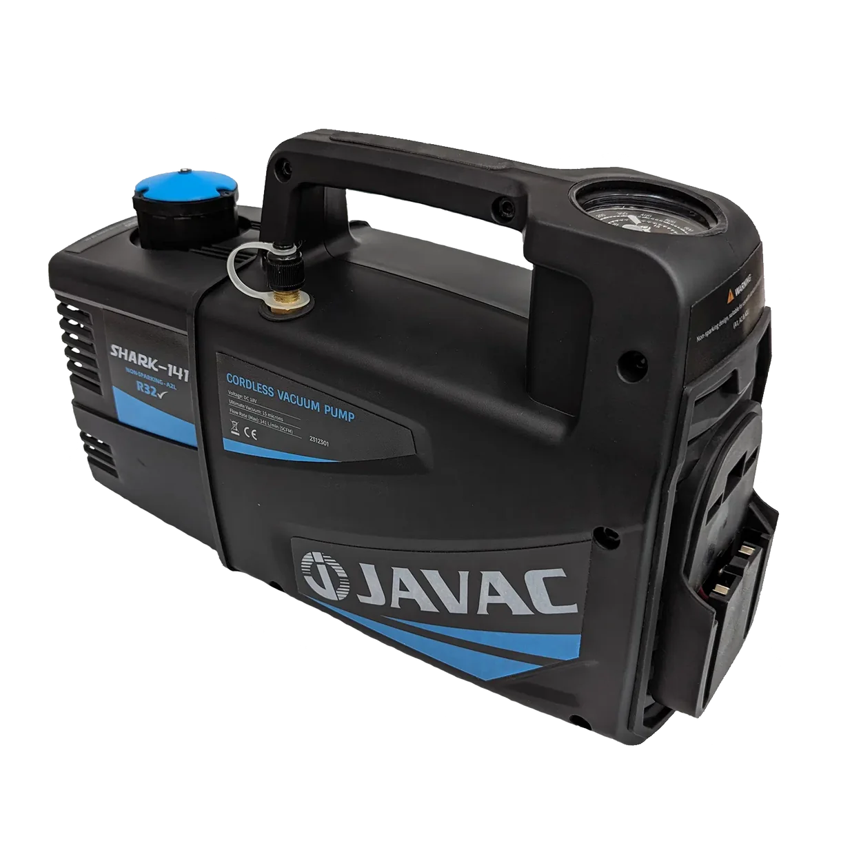 JAVAC SHARK-141, Cordless, 141 L/min, 2-stage Vacuum Pump - R32 Compliant - - JAVAC PTY. LTD.