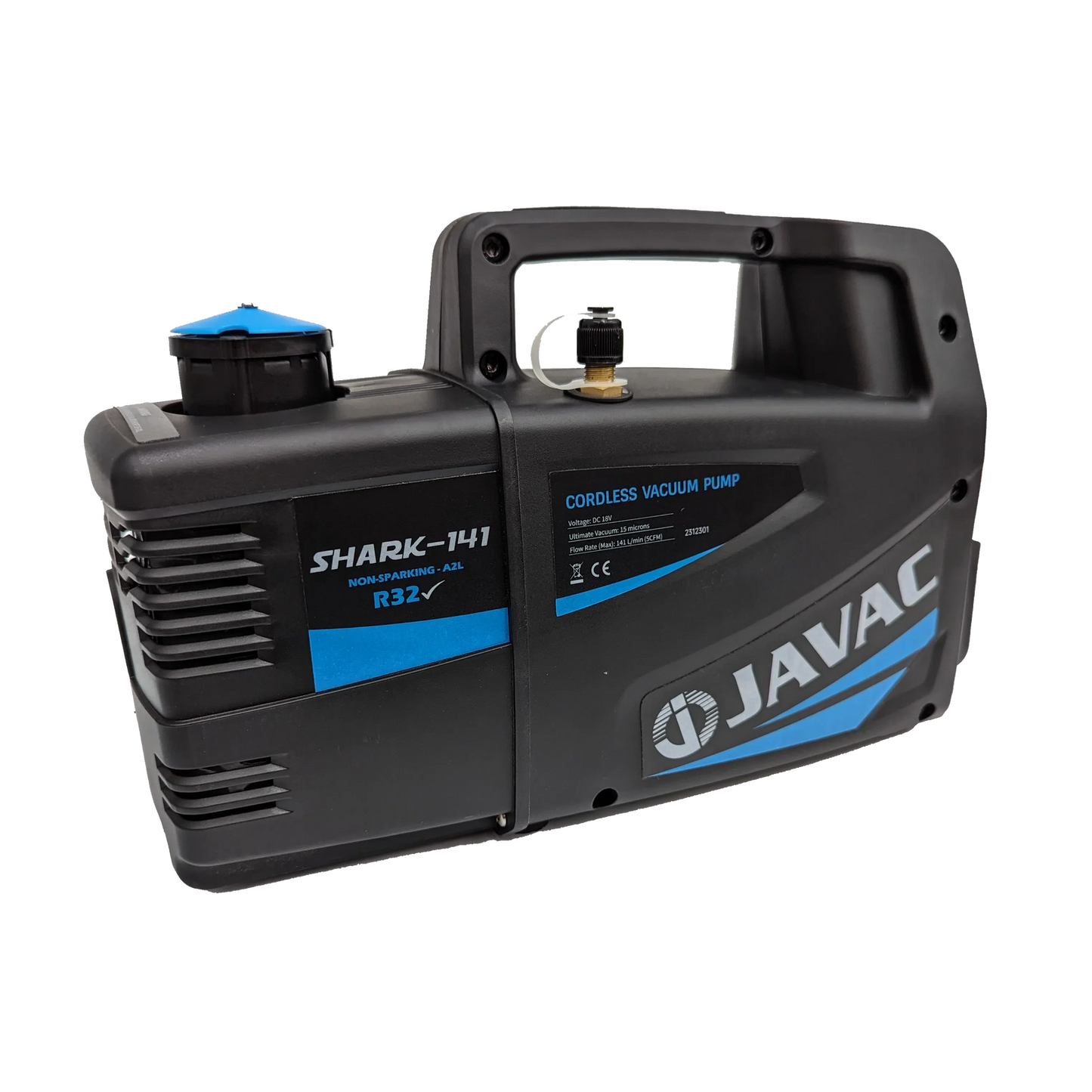 JAVAC SHARK-141, Cordless, 141 L/min, 2-stage Vacuum Pump - R32 Compliant - - JAVAC PTY. LTD.